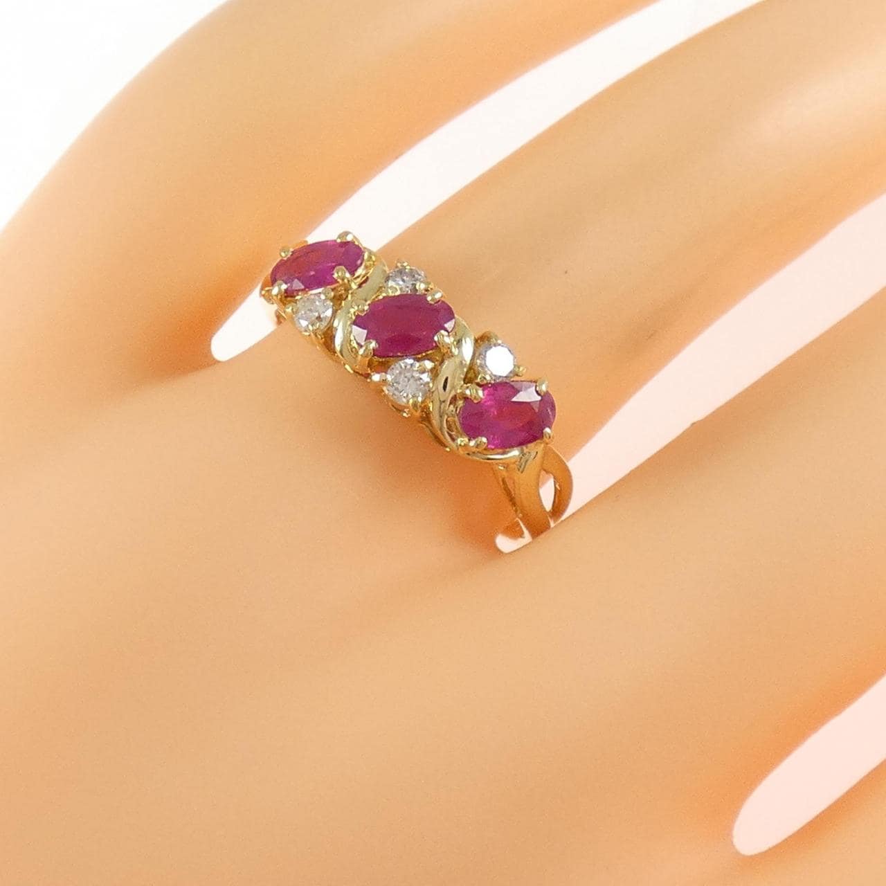 K18YG ルビー リング 1.0CT