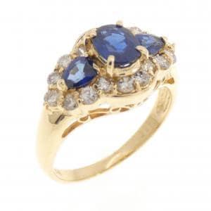 K18YG サファイヤ リング 0.85CT