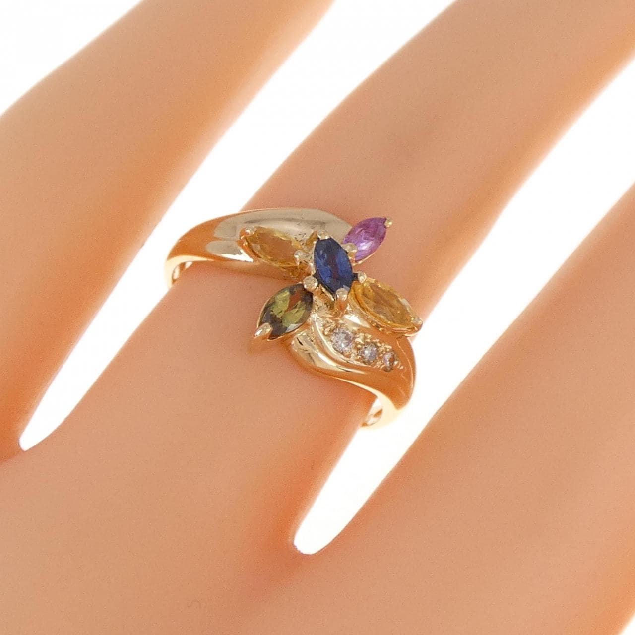 K18YG sapphire ring 0.50CT