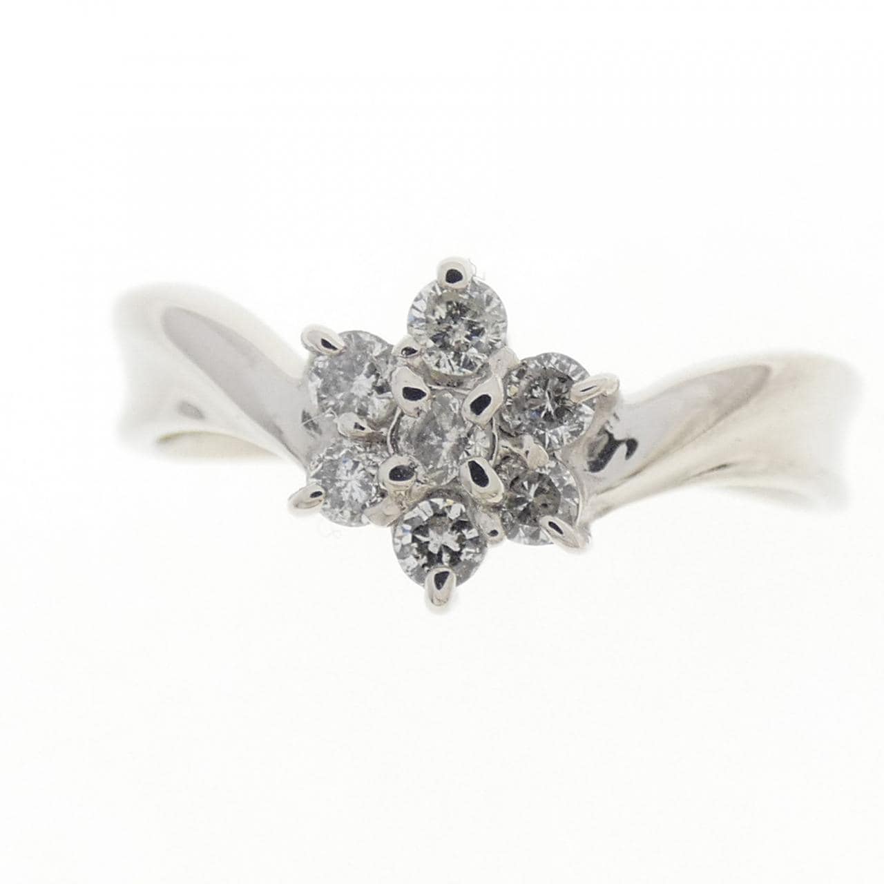 PT900 フラワー ダイヤモンド リング 0.23CT