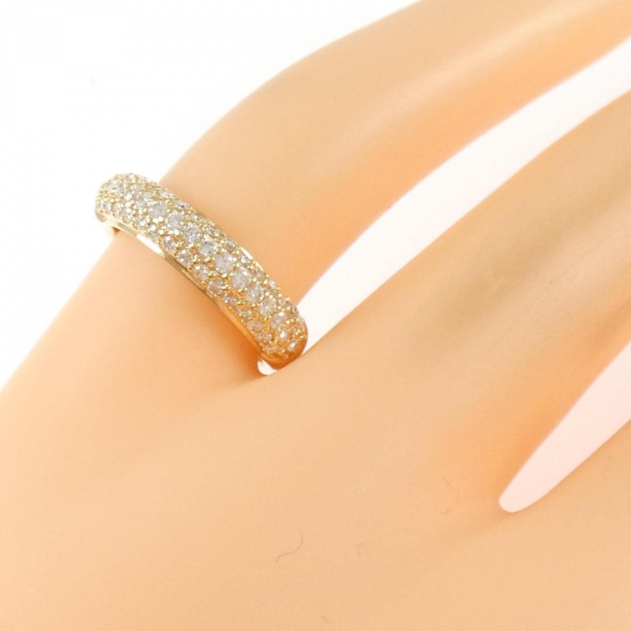 K18YG パヴェ ダイヤモンド ピンキーリング 0.31CT