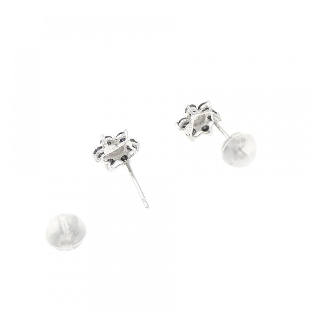 K10WG フラワー ダイヤモンド ピアス 0.40CT