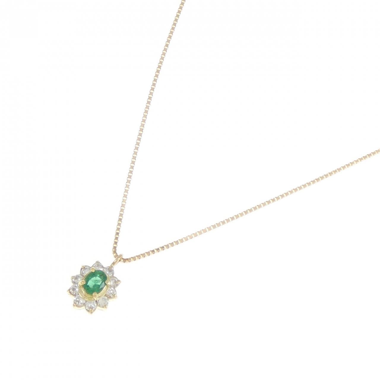 K18YG Emerald Necklace 0.20CT