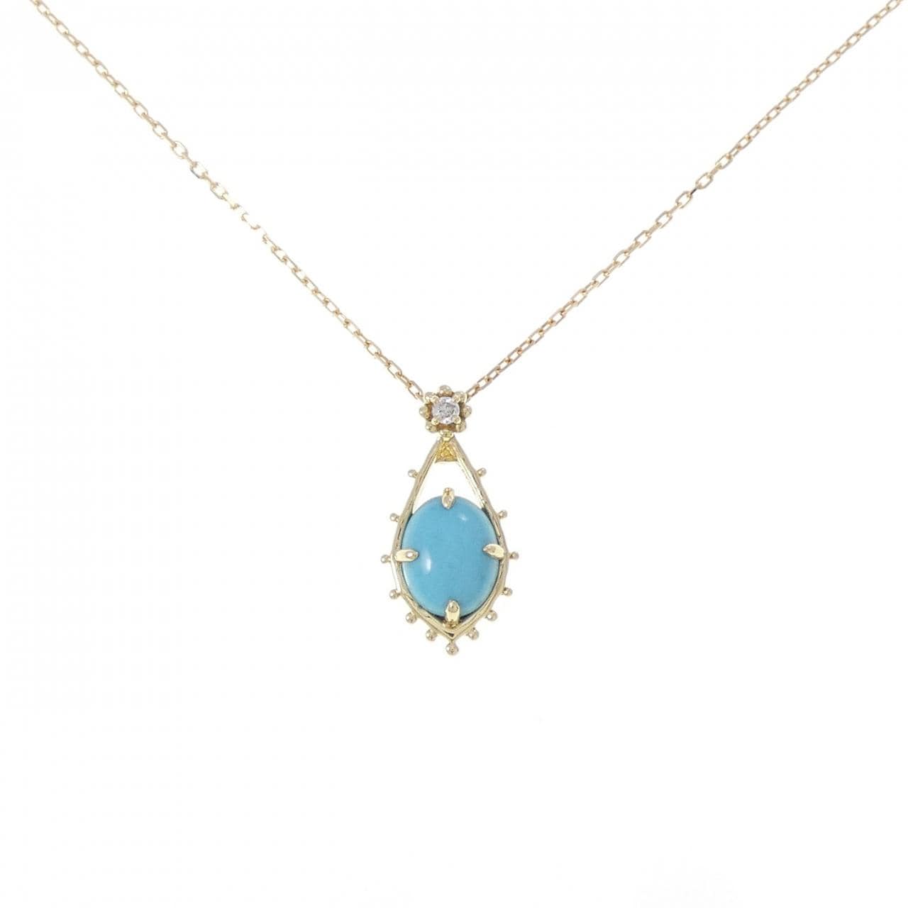 K18YG ターコイズ ネックレス 1.30CT