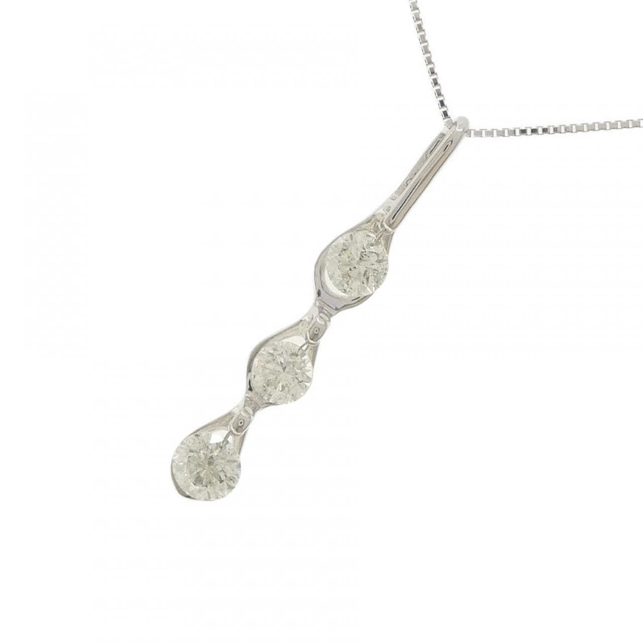 K18WG ダイヤモンド ネックレス 2.06CT