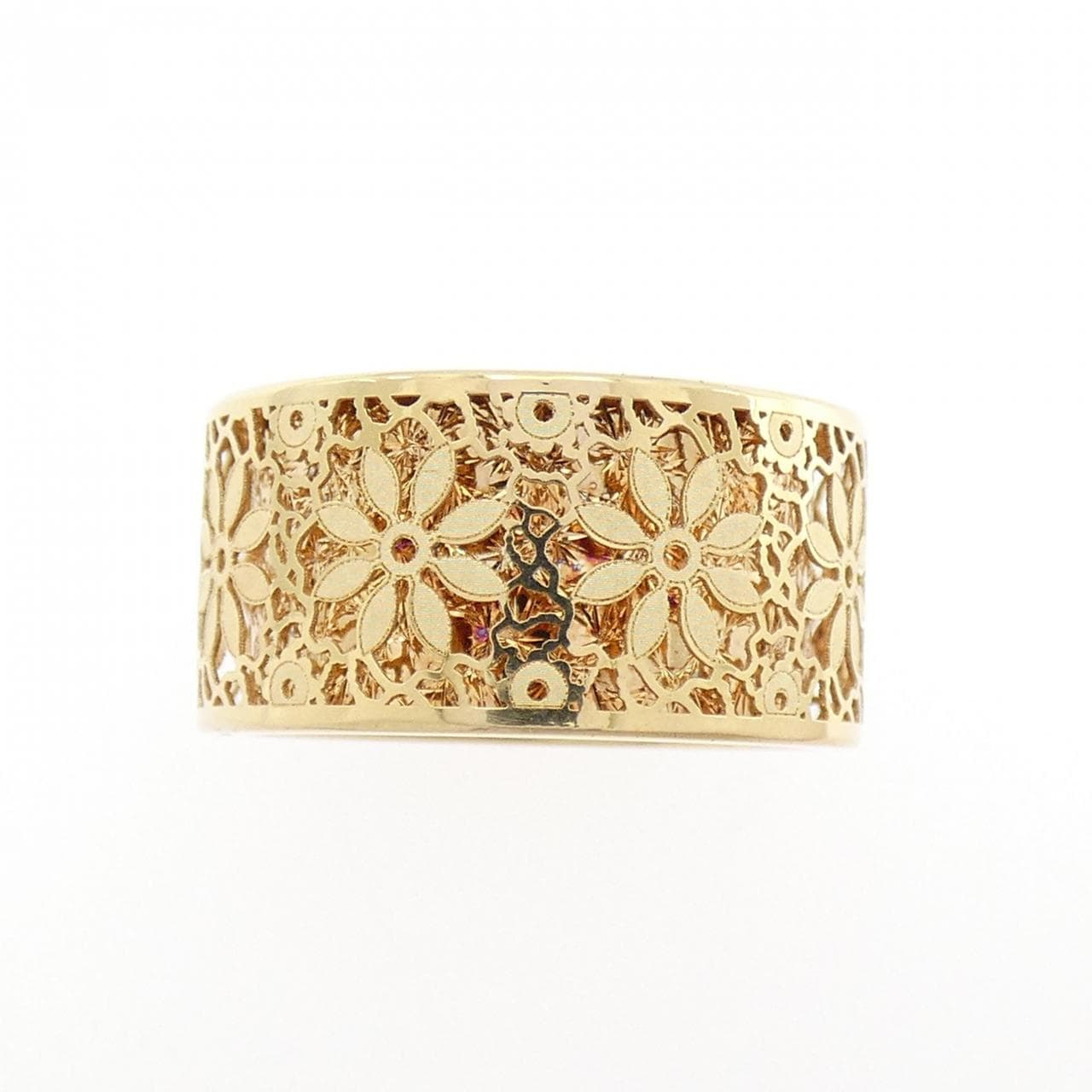 750YG フラワー リング