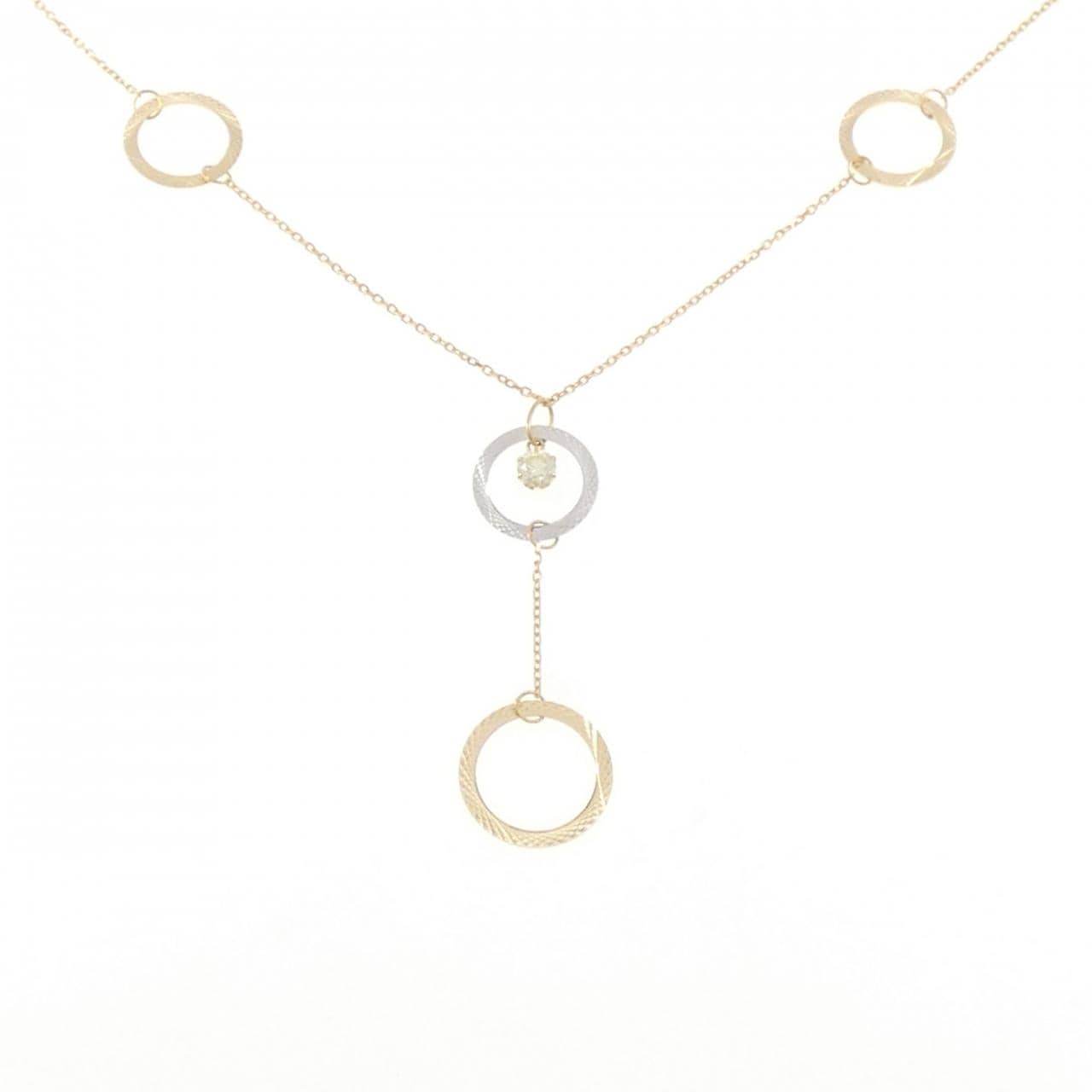K18YG/K18WG ダイヤモンド ネックレス 0.20CT