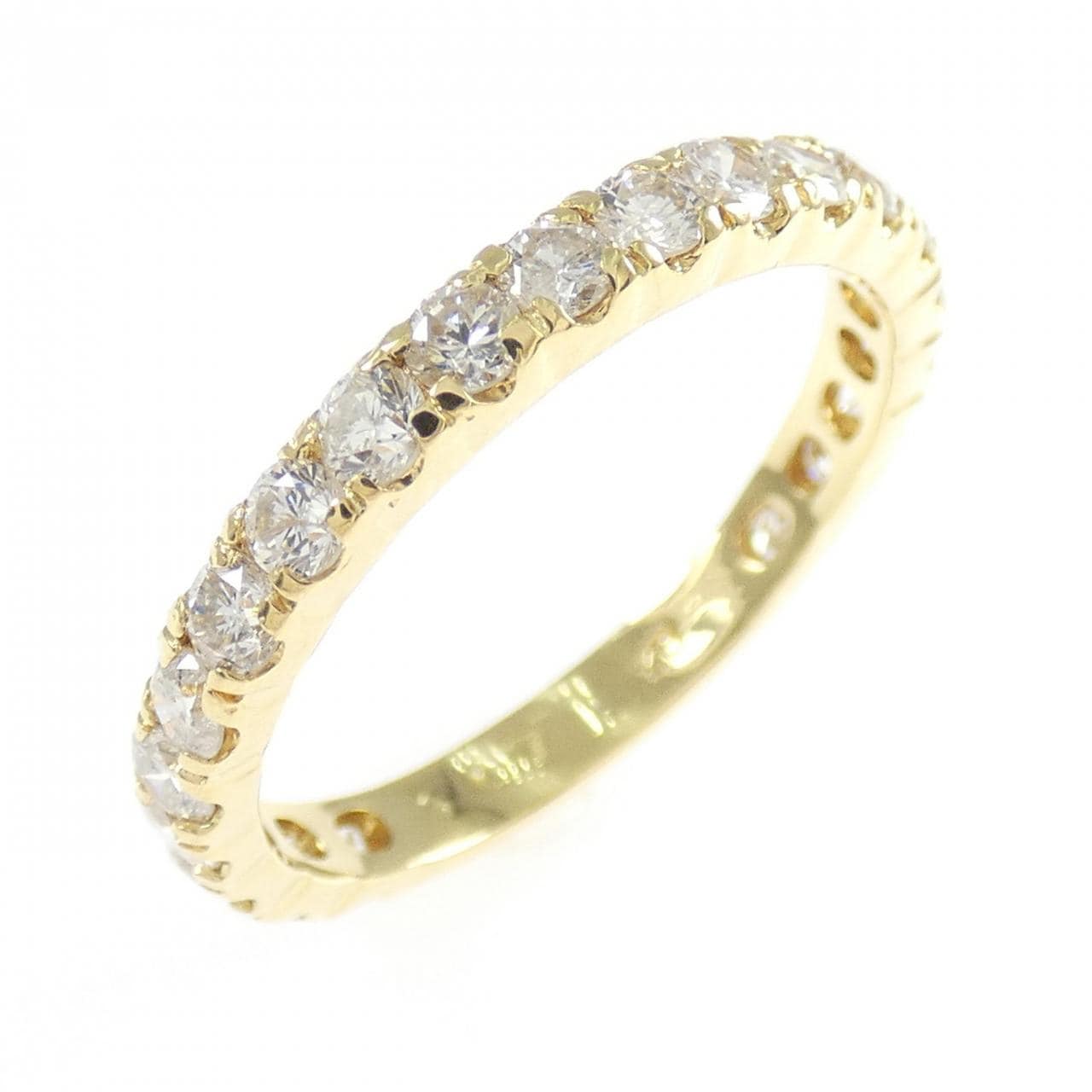 K18YG ハーフエタニティ ダイヤモンド リング 1.07CT