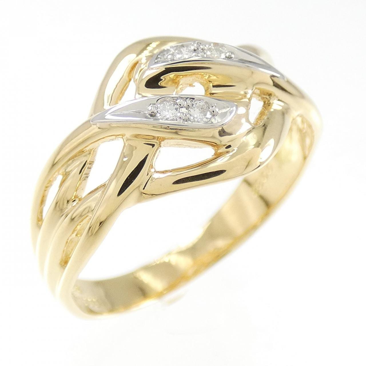 K18YG/PT900 ダイヤモンド リング 0.033CT