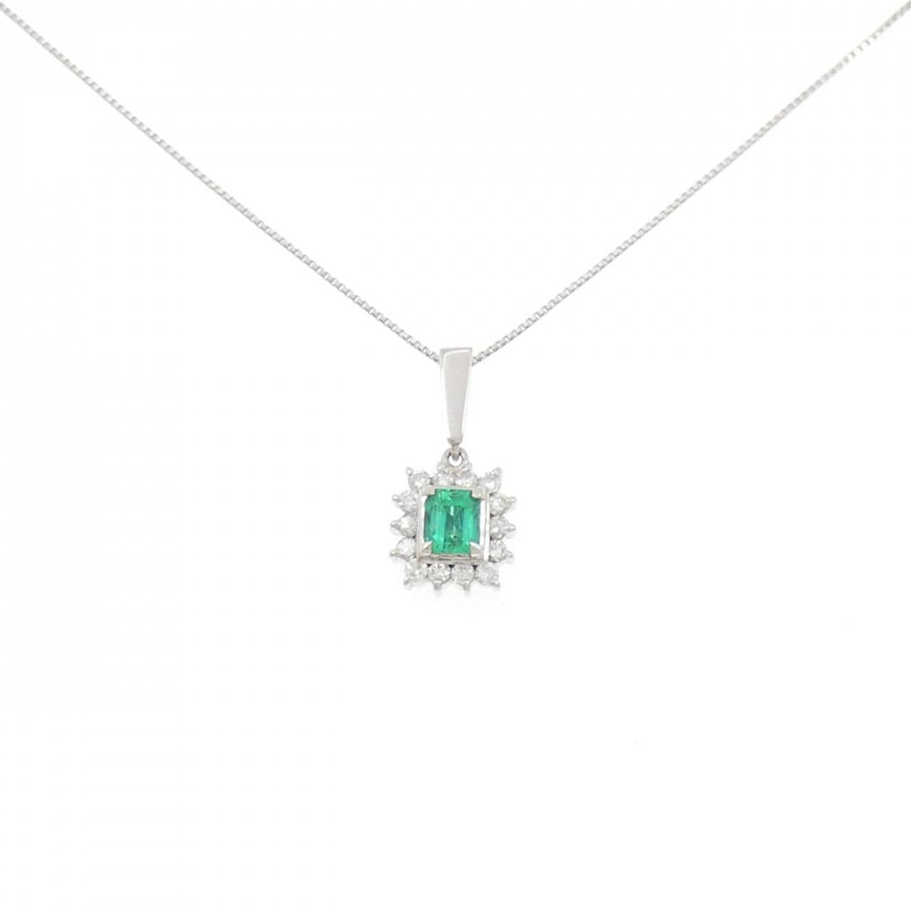 PT900/PT850 エメラルド ネックレス 0.27CT