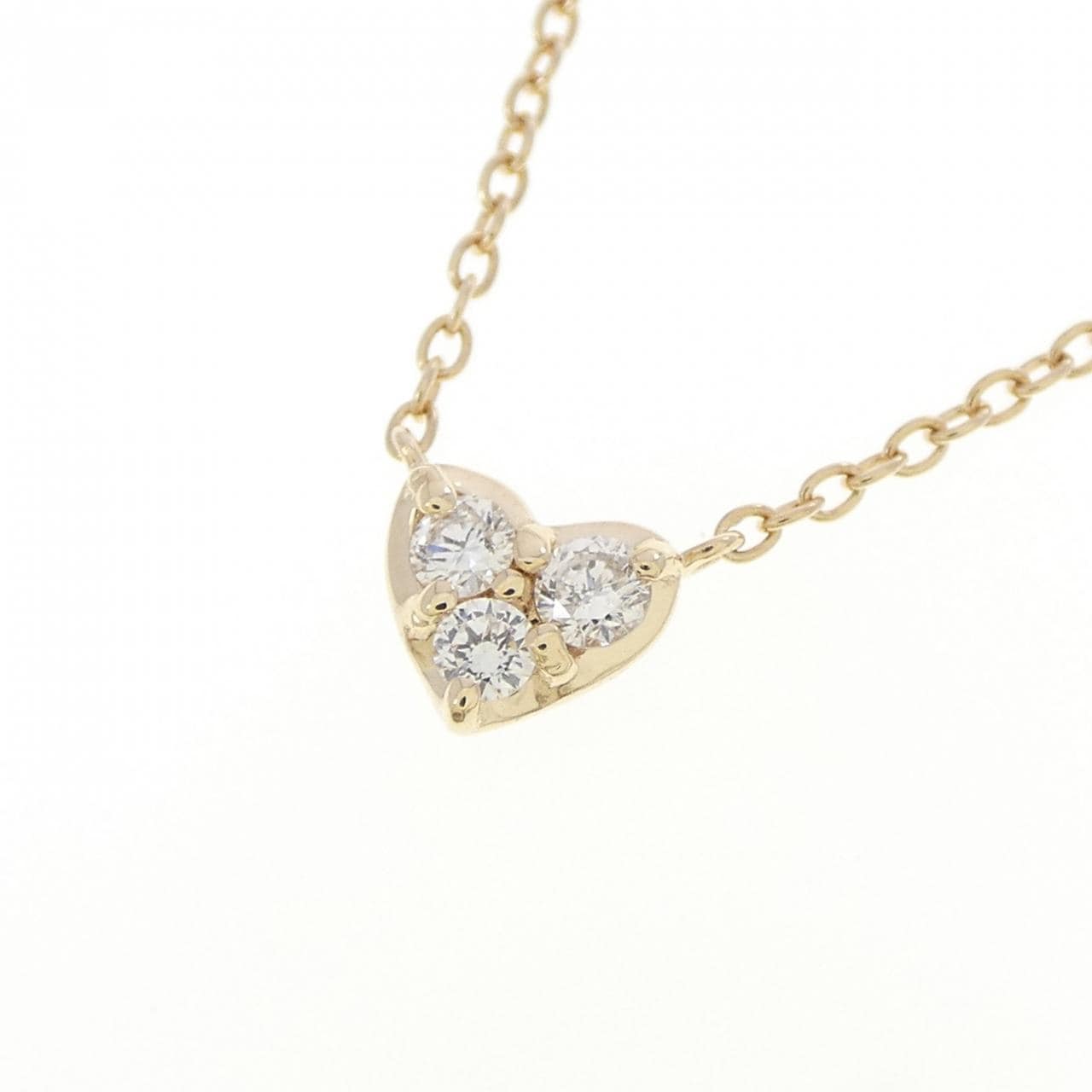 K10YG ハート ダイヤモンド ネックレス 0.09CT