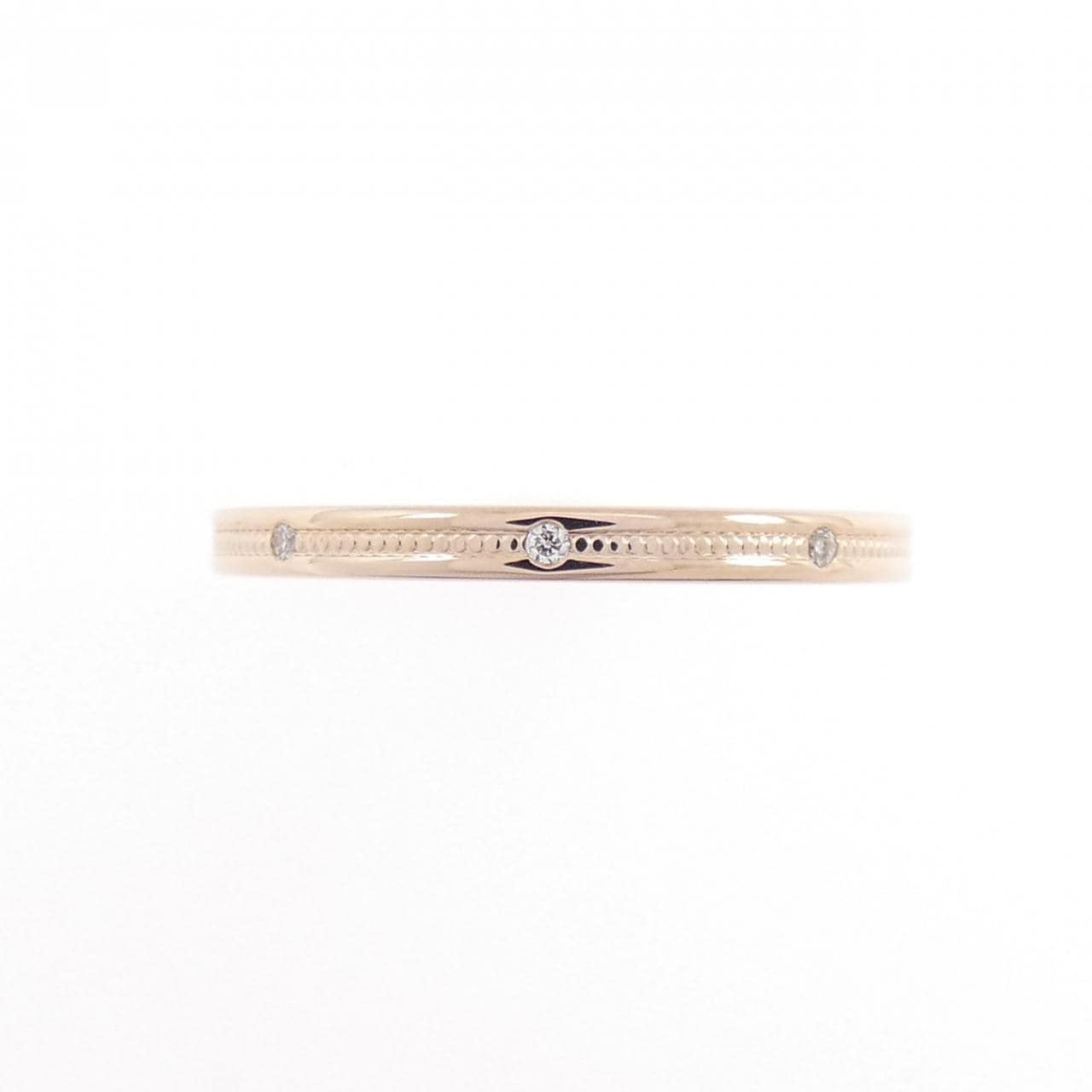 K18PG スリーストーン ダイヤモンド リング 0.015CT