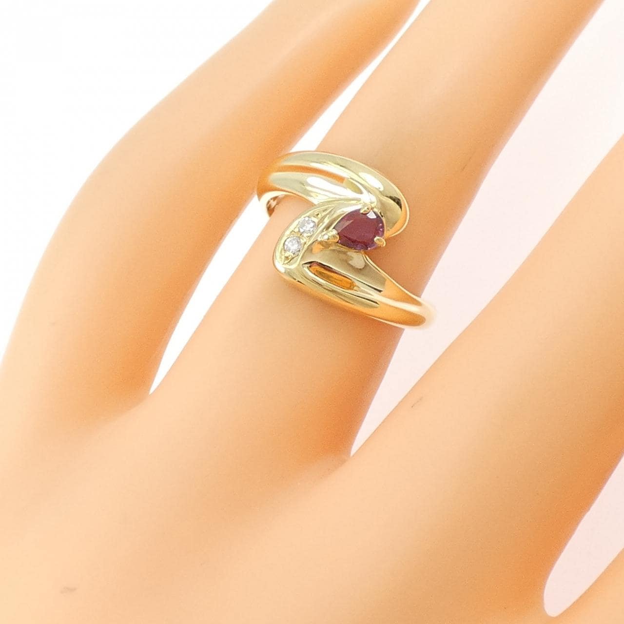 K18YG ルビー リング 0.20CT