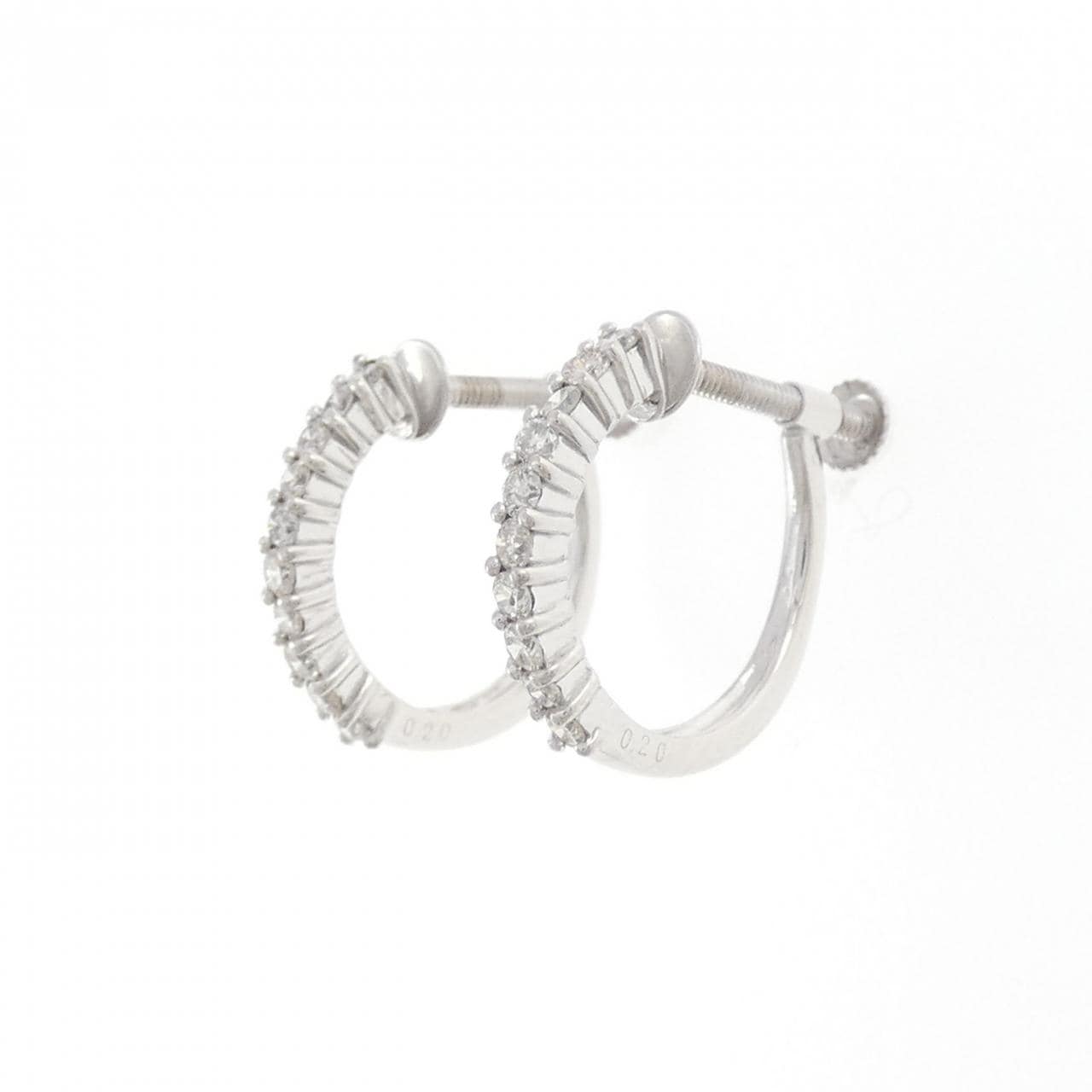 K18WG ダイヤモンド イヤリング 0.40CT