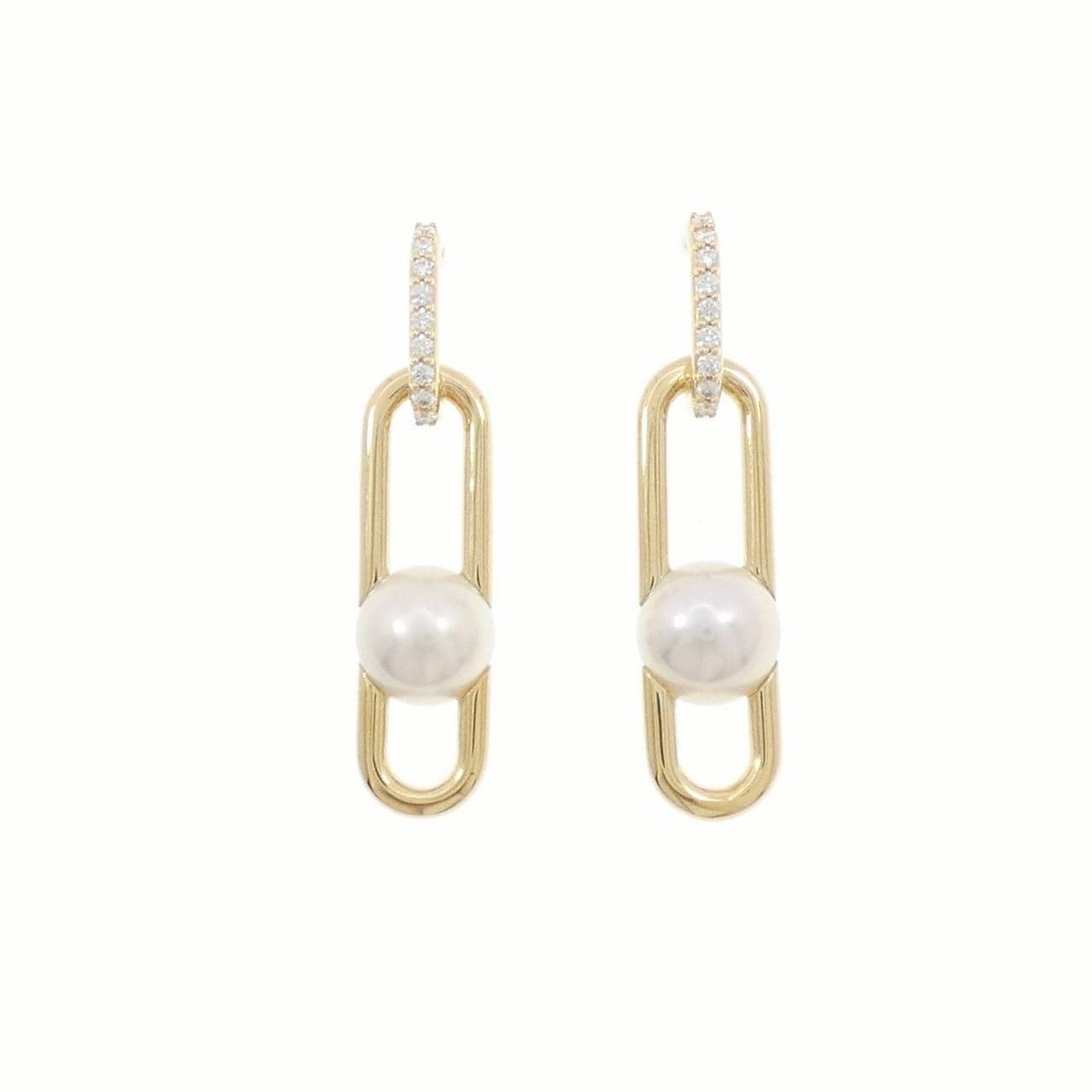 Tasaki Fine Link Earrings 7.7mm