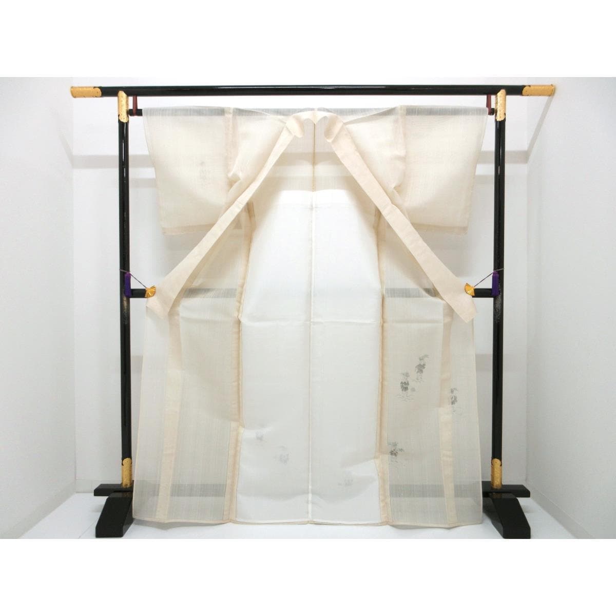 【未使用品】単衣　紗紬織　訪問着　友禅加工