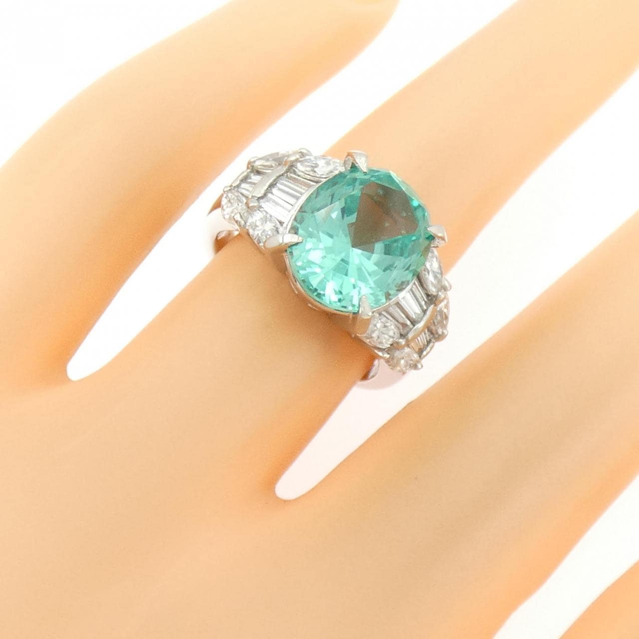 クレサンベール 合成クリソベリル リング 5.31CT
