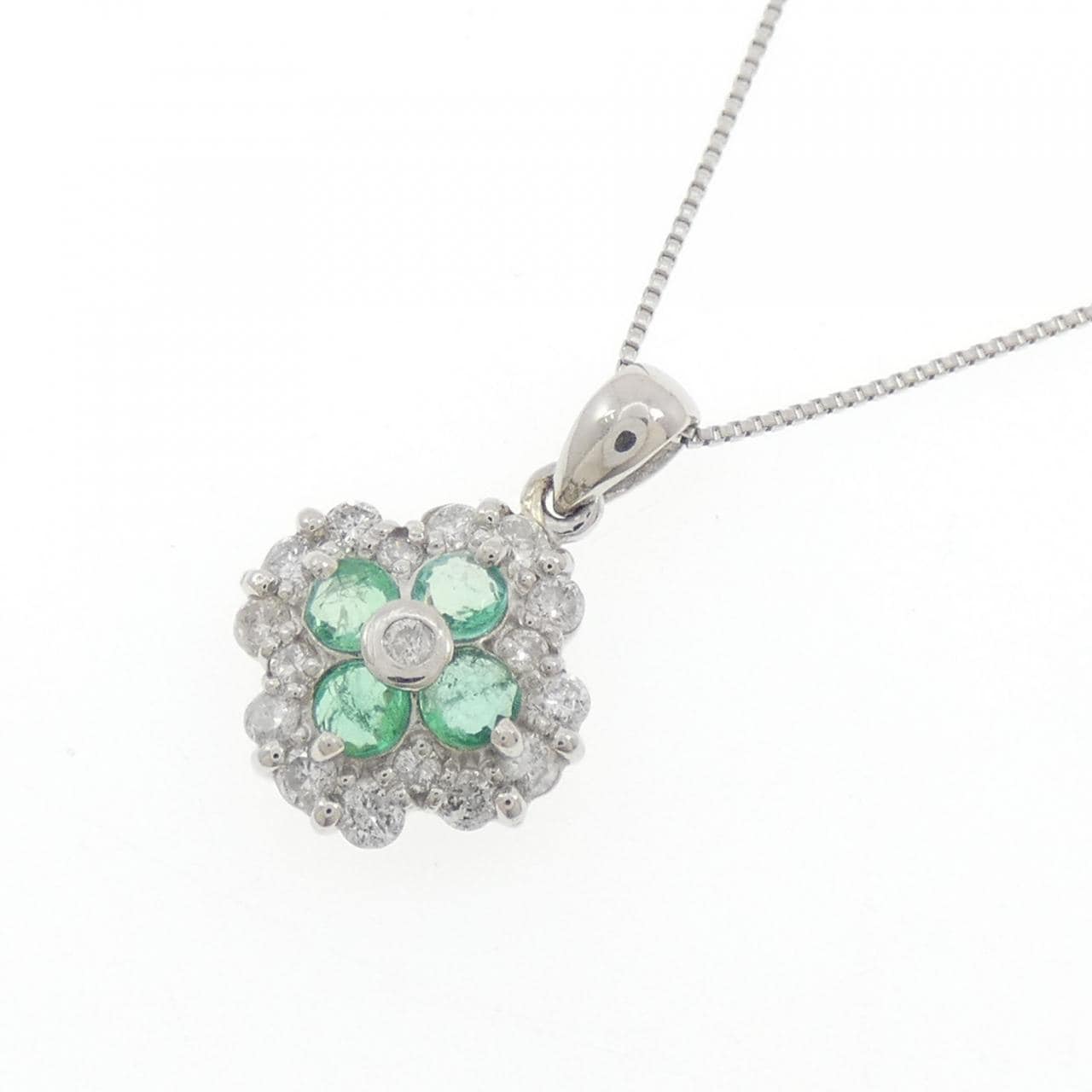 PT900/PT850 エメラルド ネックレス 0.46CT
