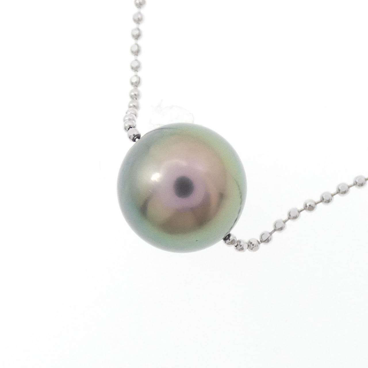 K18WG Black Pearl Necklace 9.2mm