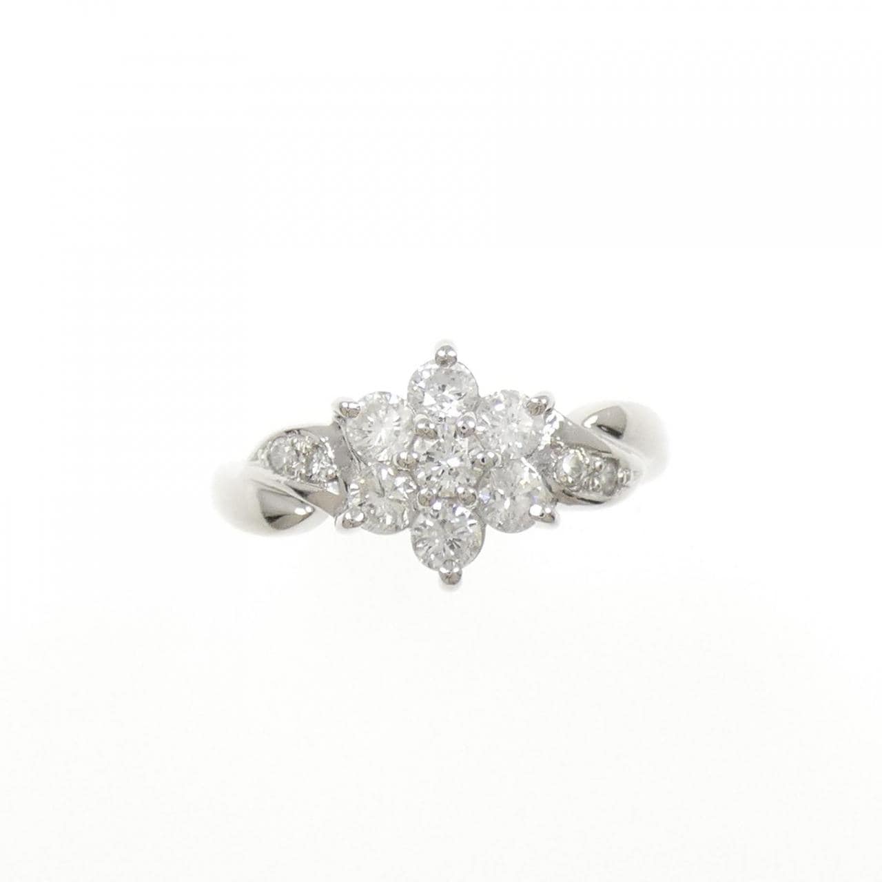 PT900 フラワー ダイヤモンド リング