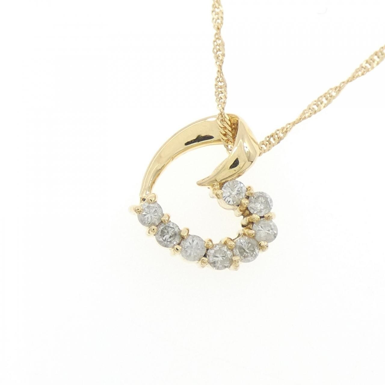 K18YG ハート ダイヤモンド ネックレス 0.15CT