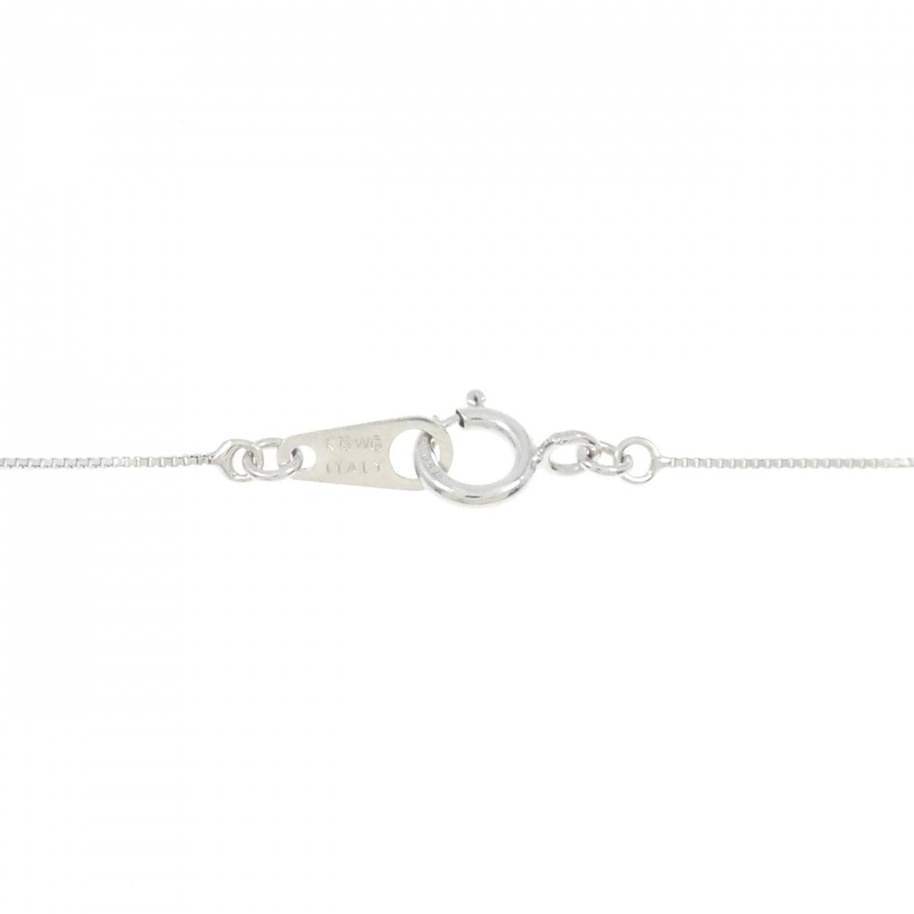 K18WG クローバー ダイヤモンド ネックレス 0.20CT