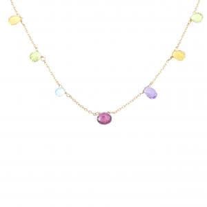 K18YG カラーストーン ネックレス