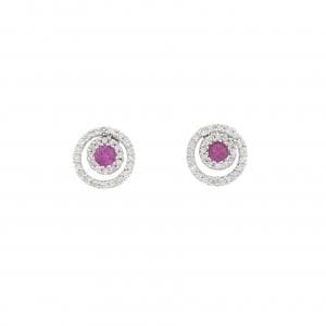 K18WG/K14WG ルビー ピアス 0.20CT