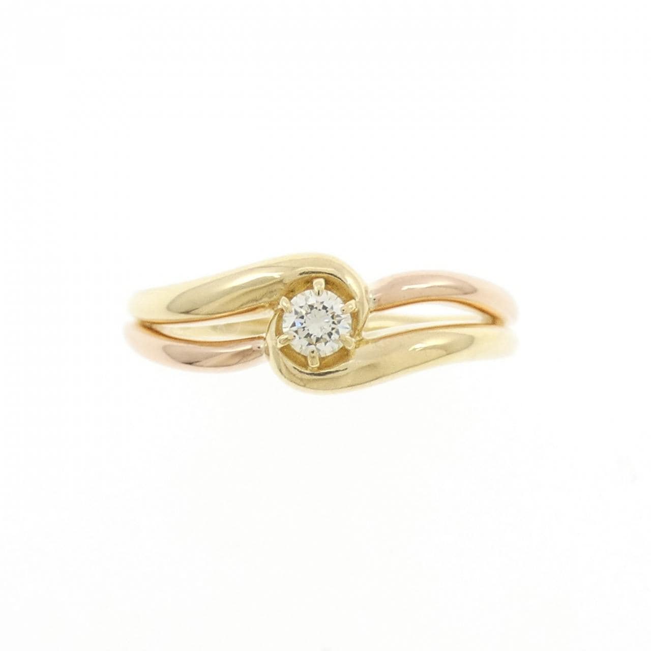 K18YG/K18PG ダイヤモンド リング 0.10CT