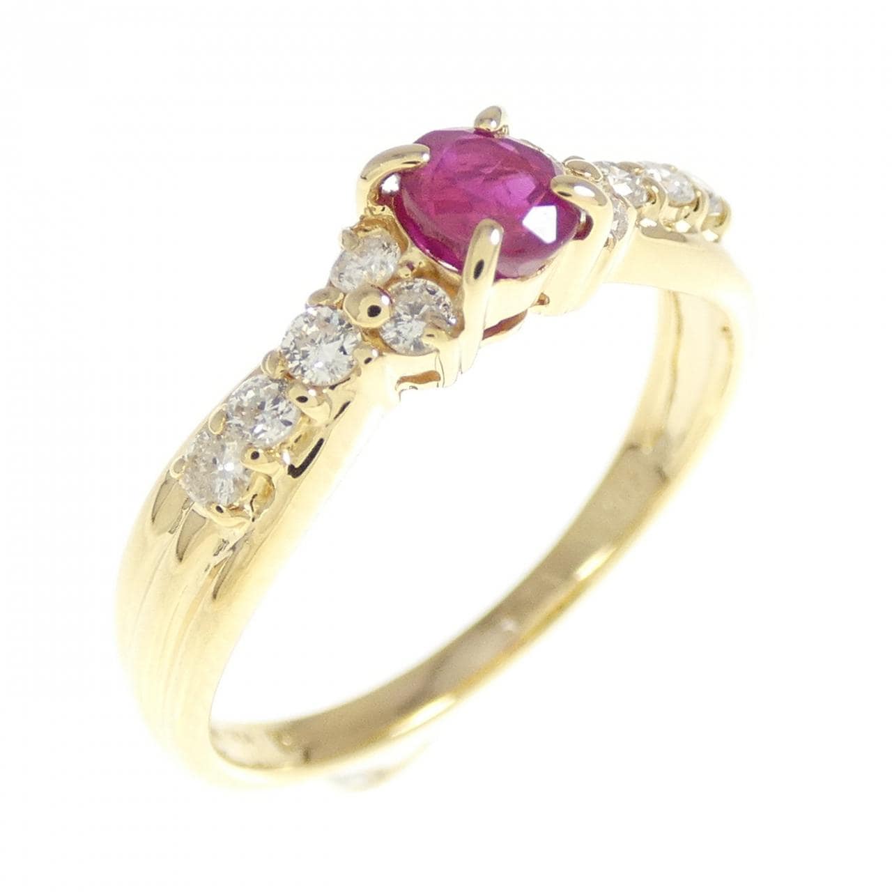 K18YG ルビー リング 0.34CT