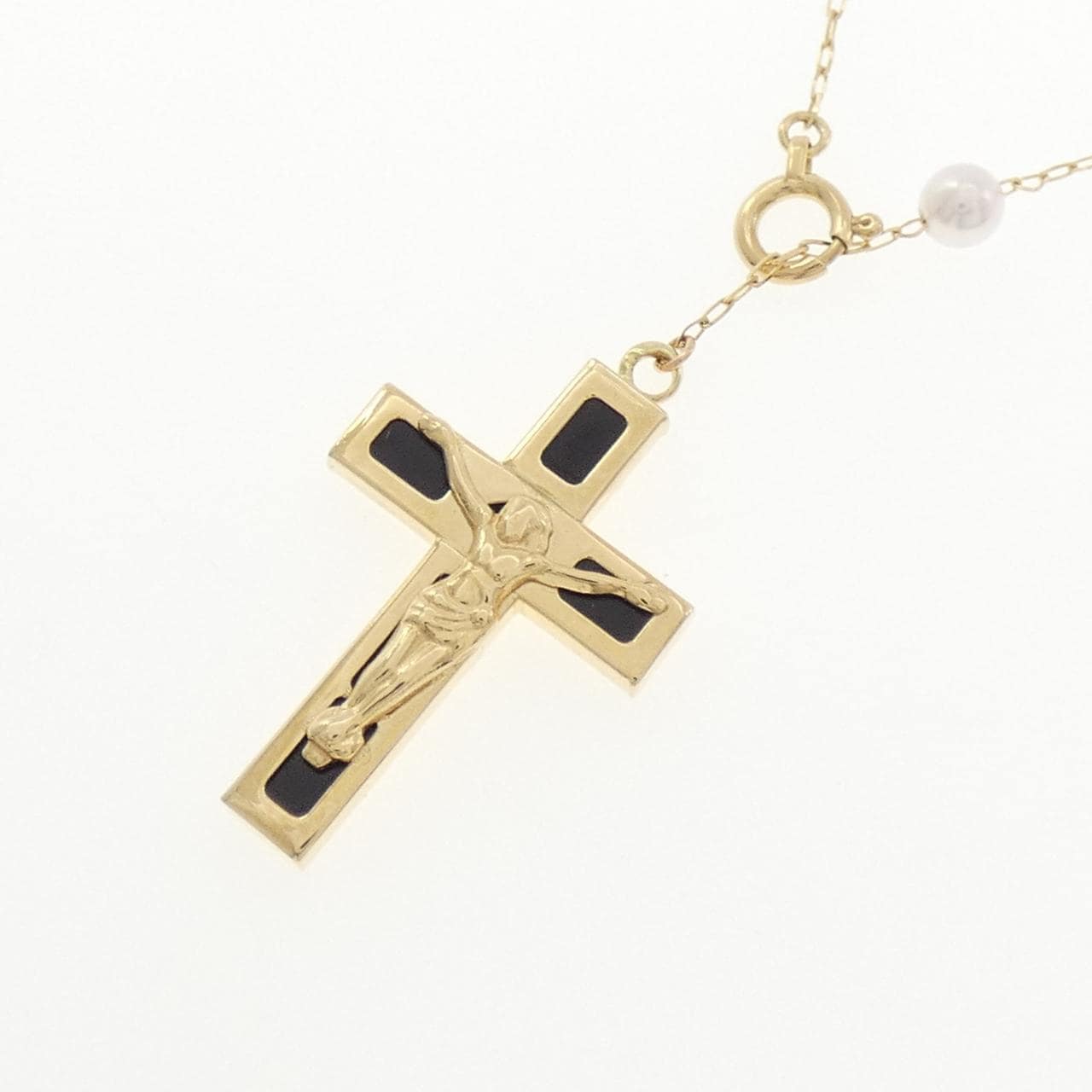 【新品】K18YG クロス アコヤパール ネックレス