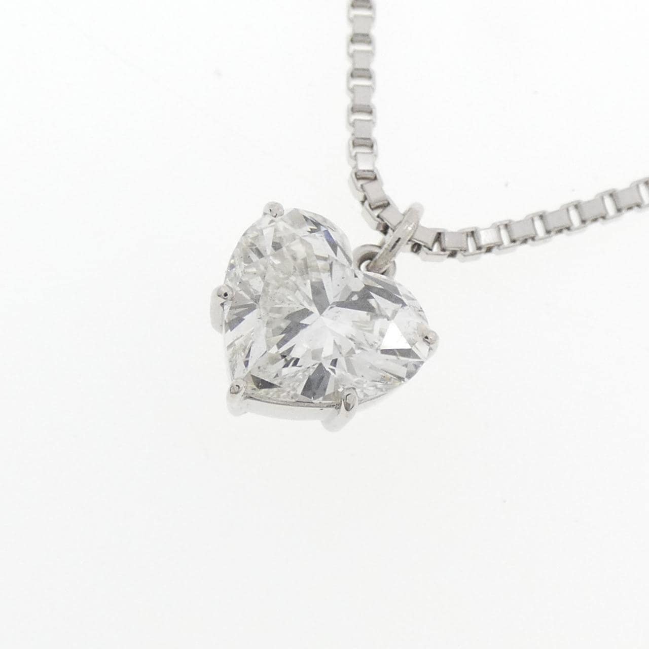 PT900/PT850 ダイヤモンド ネックレス 1.164CT G SI2 ハートシェイプ