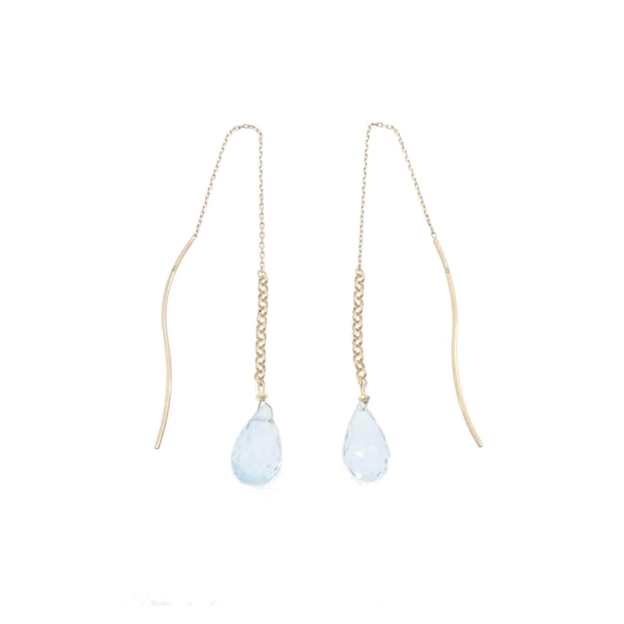 K18YG Blue Topaz Earrings 4.80CT
