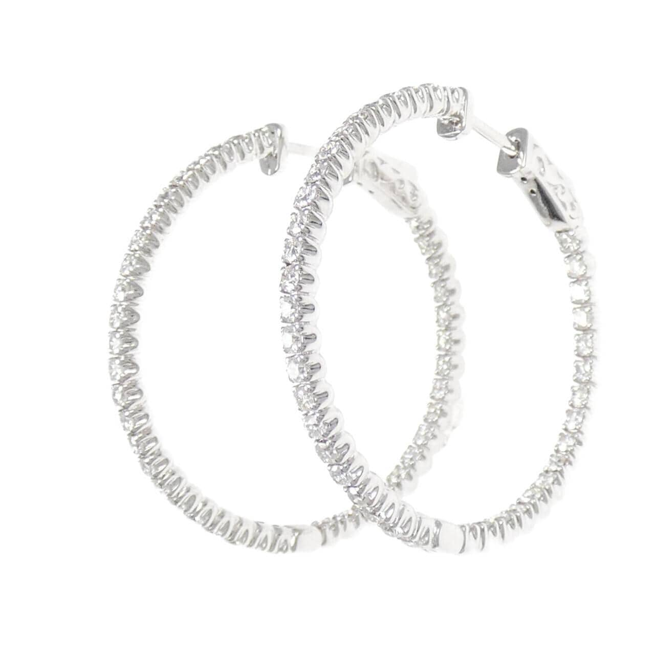 18KWG Diamond Hoop Earrings 2.00CT