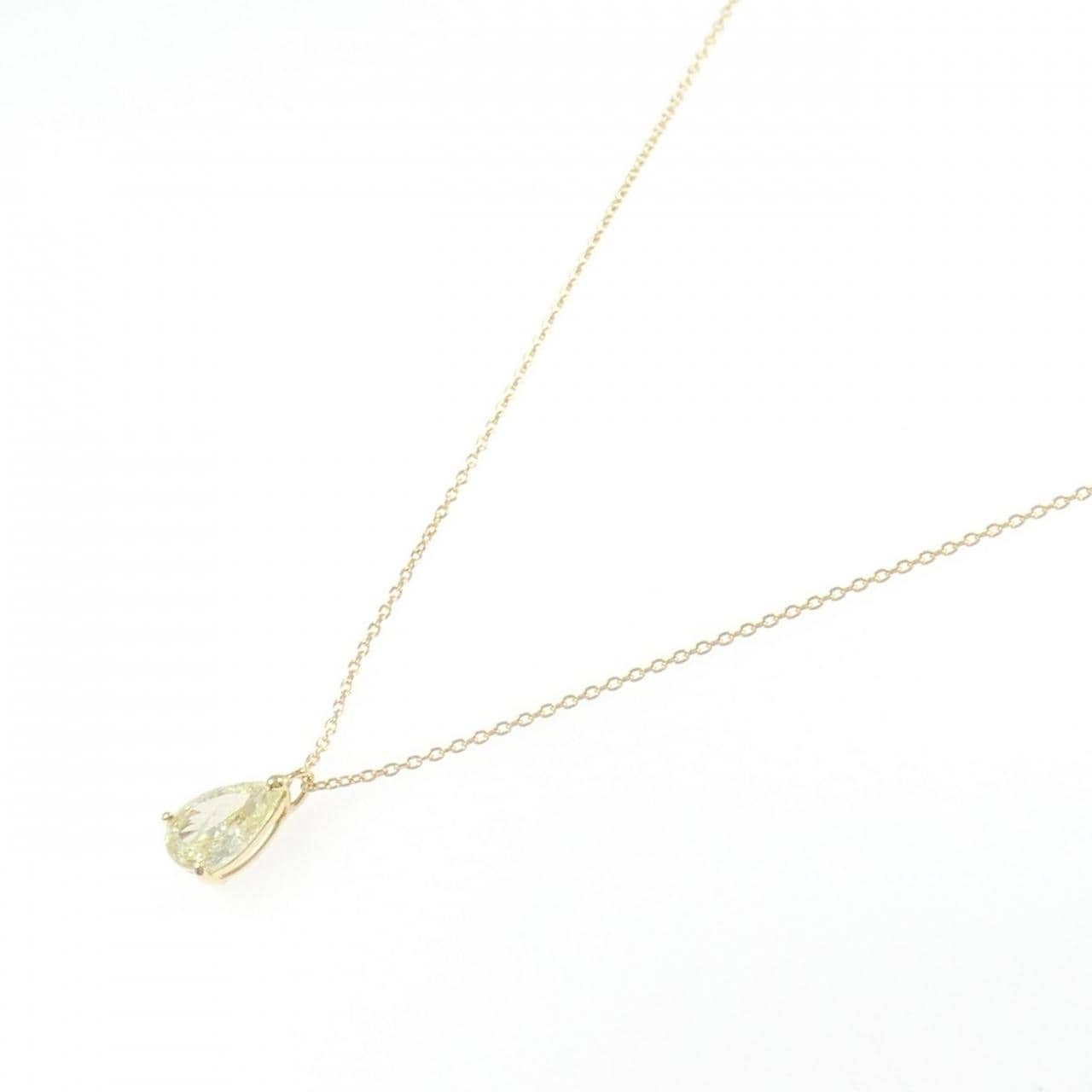 【リメイク】K18YG ダイヤモンド ネックレス 1.013CT LY I1 ペアシェイプ