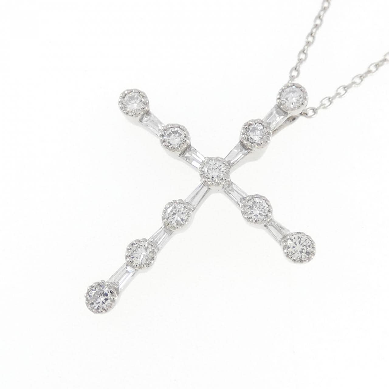 PT900/PT850 クロス ダイヤモンド ネックレス 0.40CT