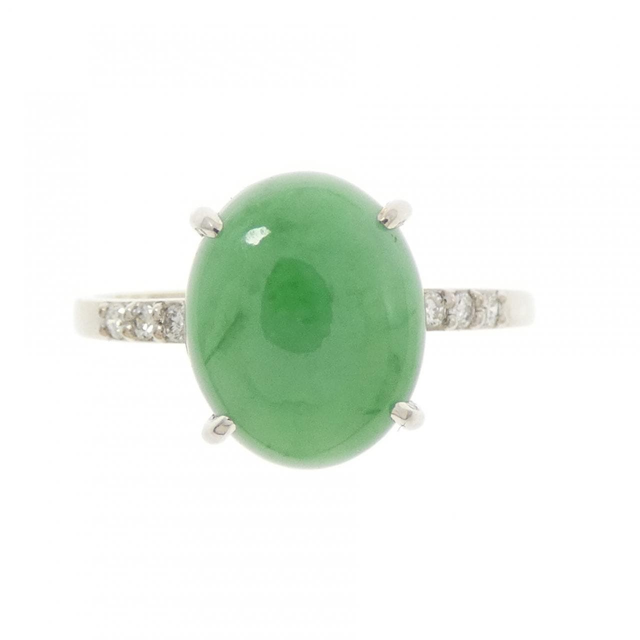 K18WG ヒスイ リング 3.18CT