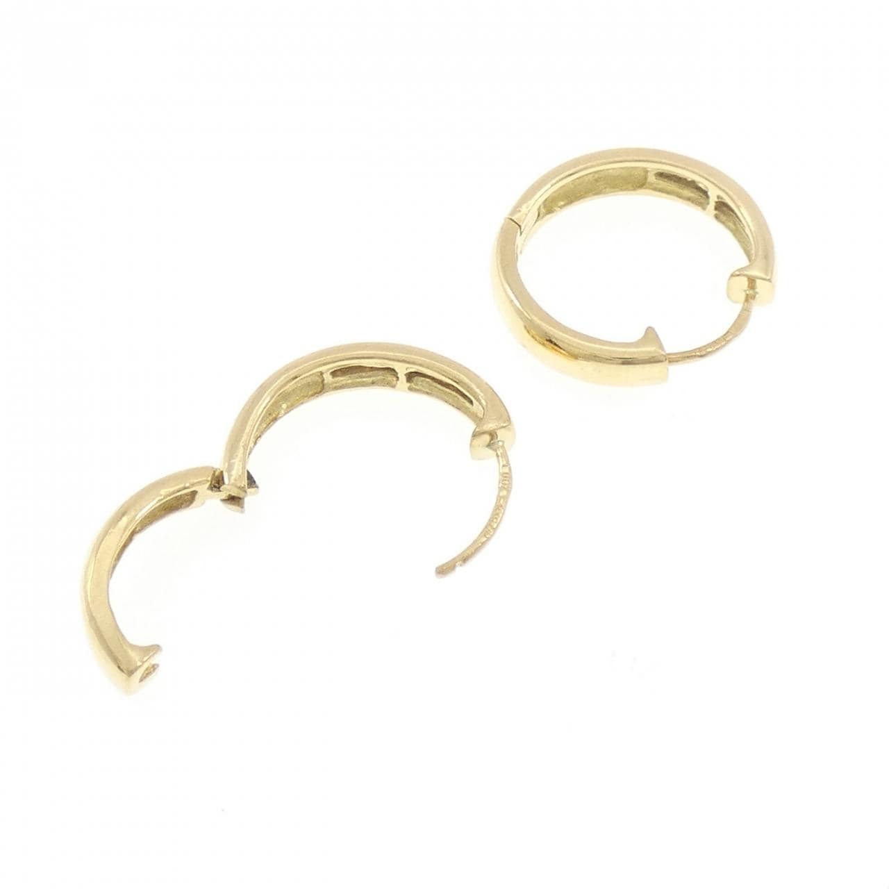 K18YG フープ ダイヤモンド ピアス 0.14CT
