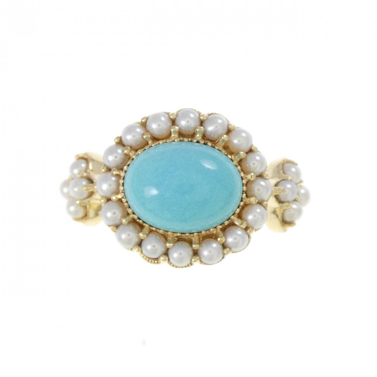 K18YG ターコイズ リング 2.1CT