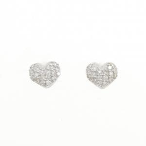 K18WG パヴェ ハート ダイヤモンド ピアス 0.30CT