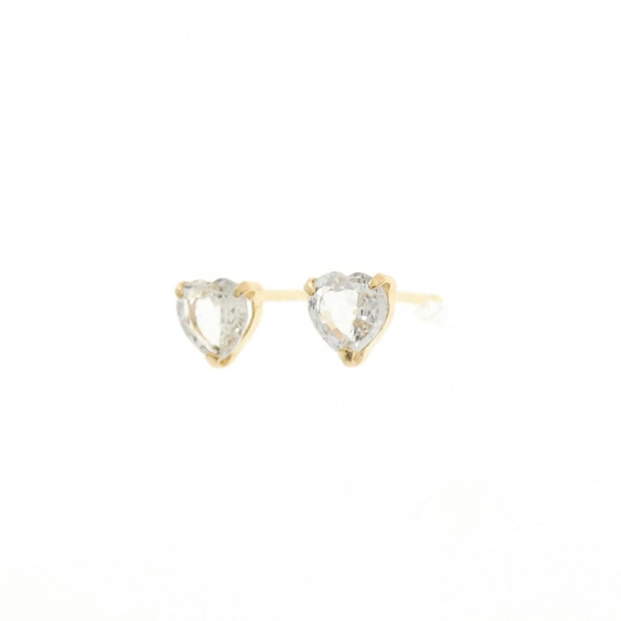 【新品】K18YG ハート ホワイトサファイヤ ピアス 0.60CT