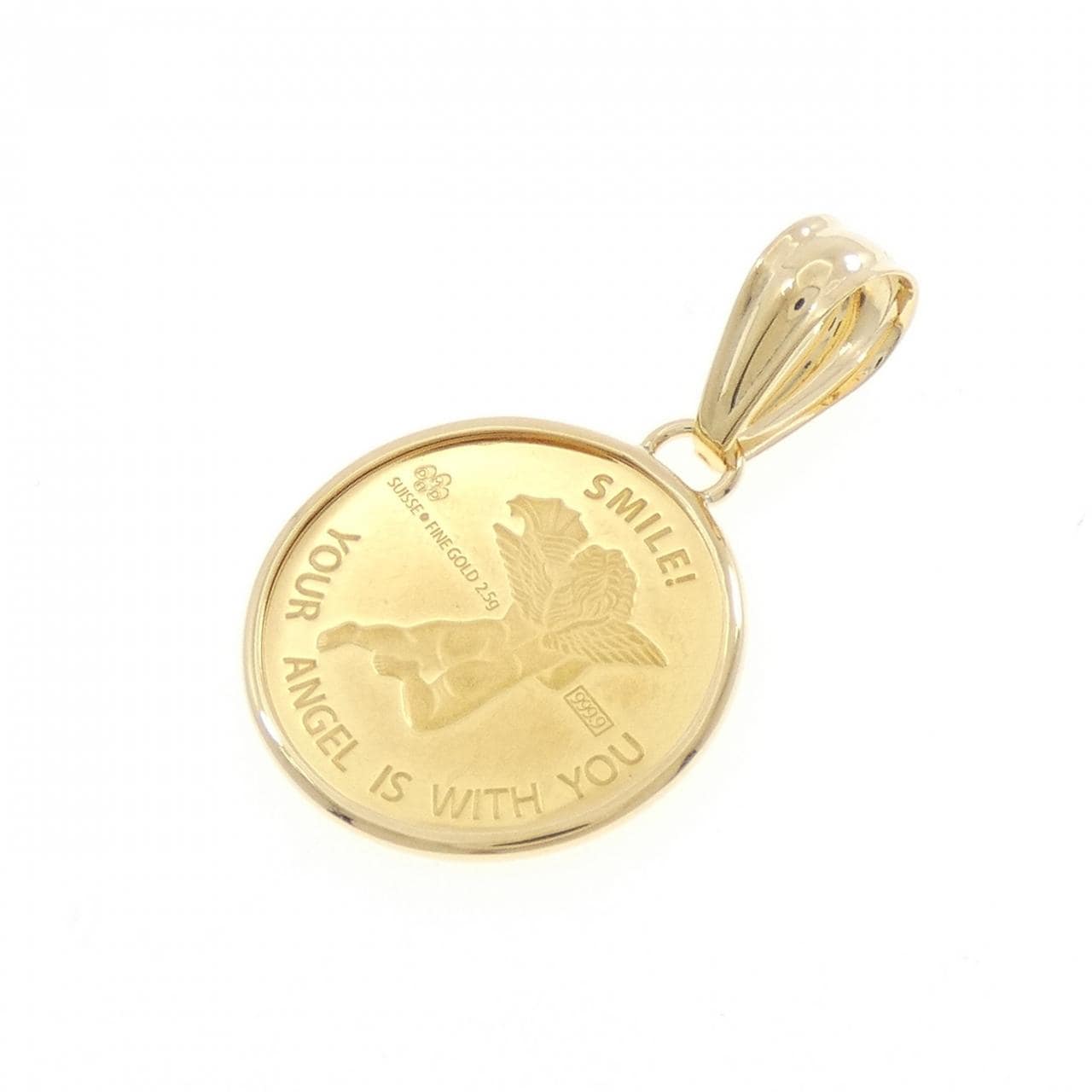 K18YG(枠) コイン ペンダント