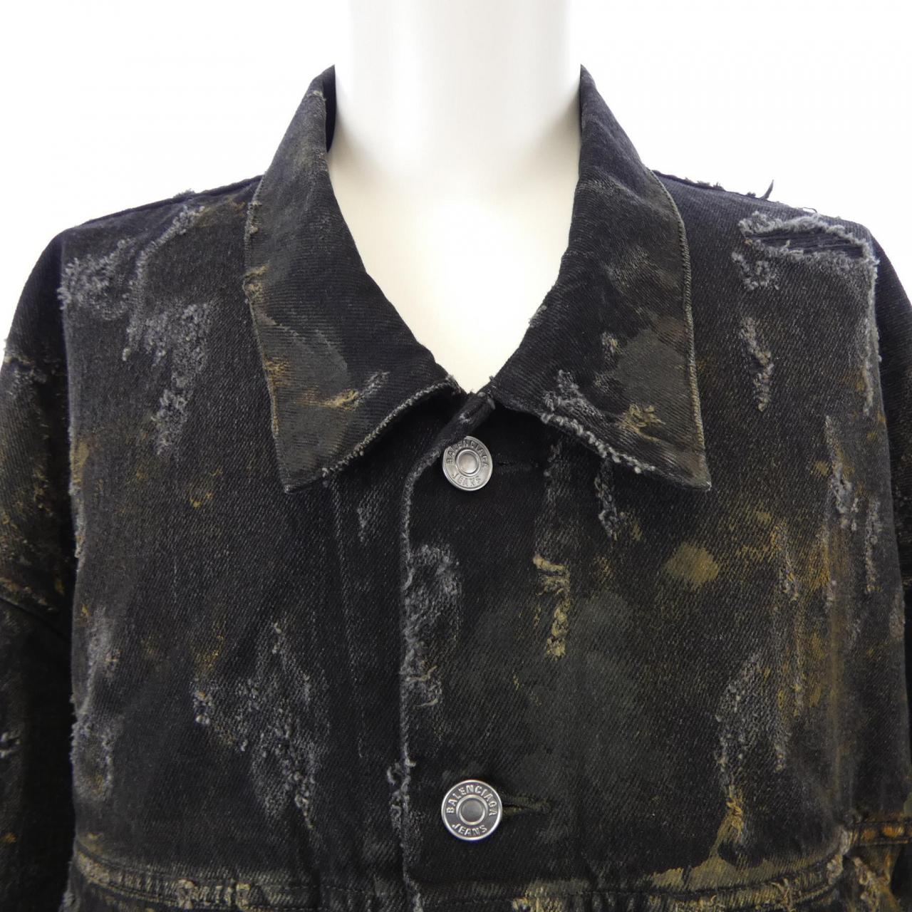 バレンシアガ BALENCIAGA スーパーデストロイオーバーサイズデニムジャケット 748022 TBP47 UNISEX デニムジャケット