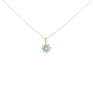 【新品】K18YG エメラルド ネックレス 0.07CT