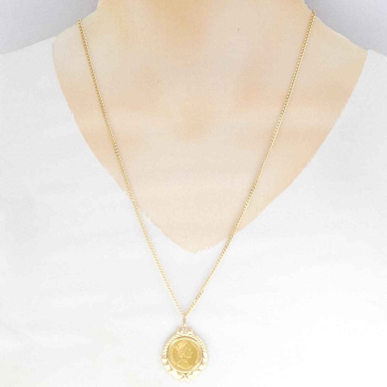 K18YG(枠)/K18YG コイン ネックレス