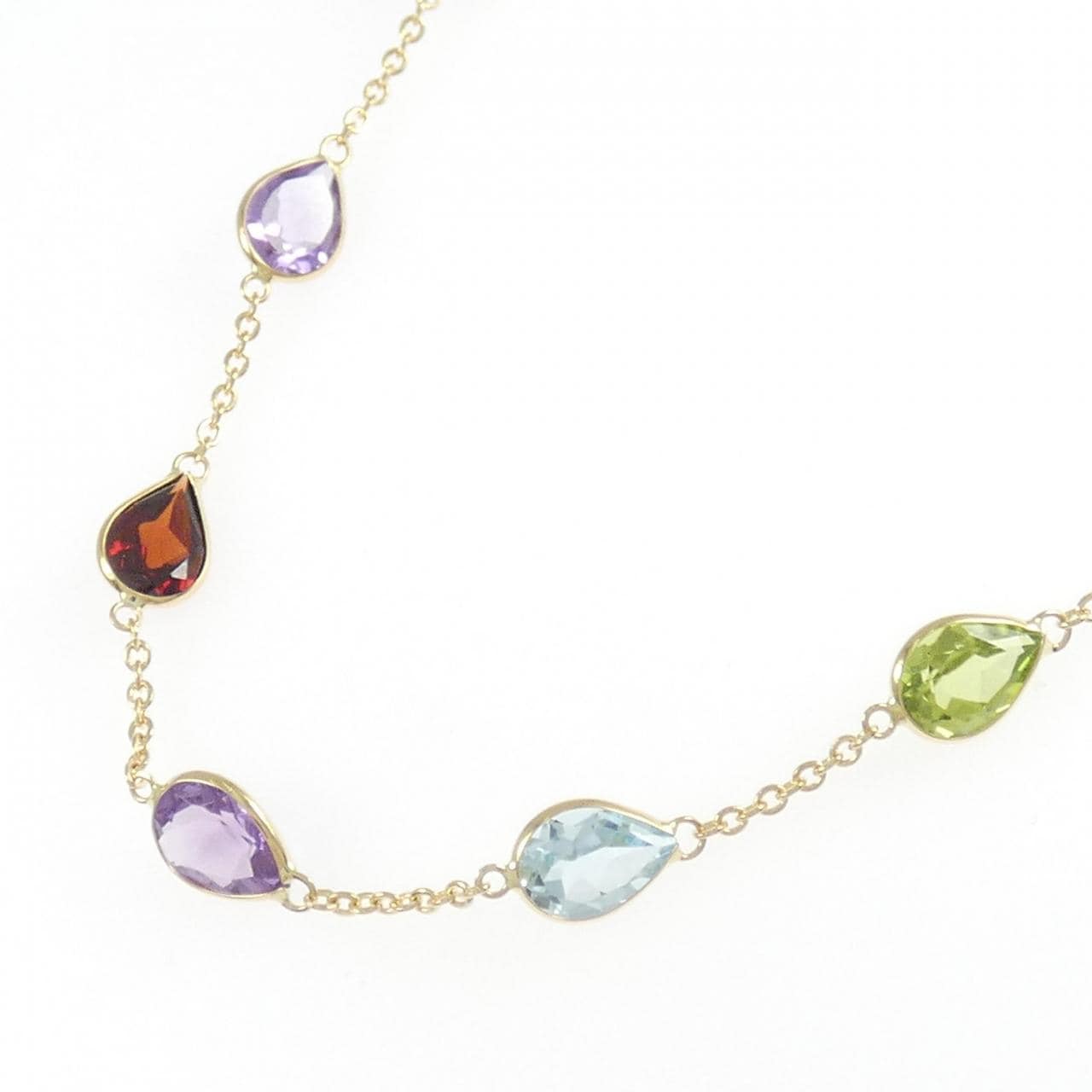 750YG カラーストーン ネックレス
