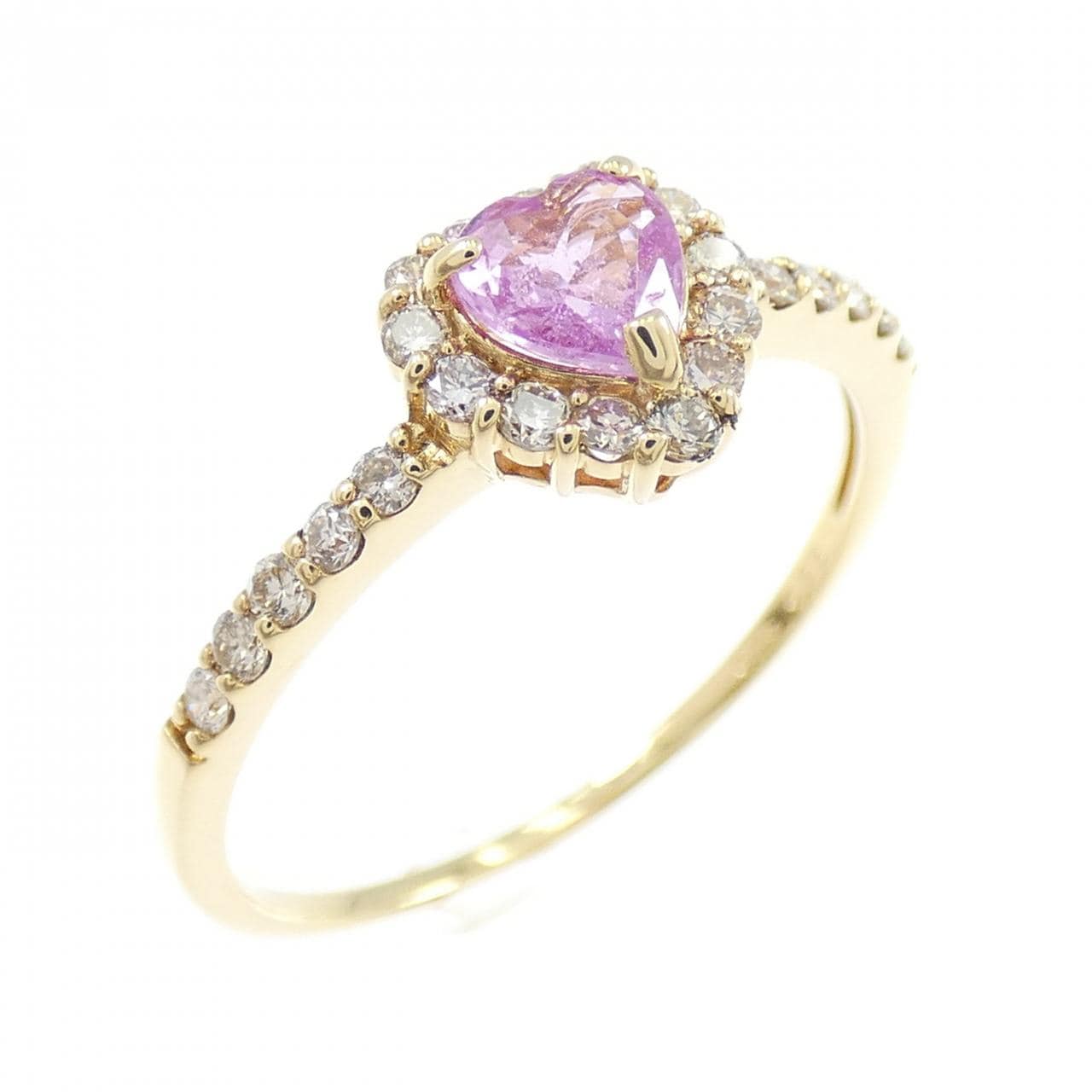 K18YG ハート サファイヤ リング 0.25CT