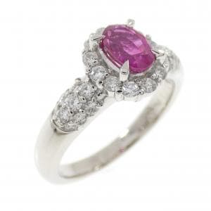 PT900 ルビー リング 0.73CT