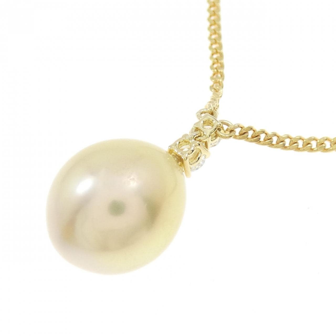 K18YG 白蝶パール ネックレス 12.4mm