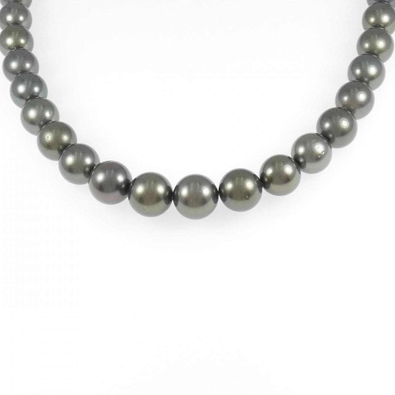 シルバークラスプ 黒蝶パール ネックレス 9-11.5mm
